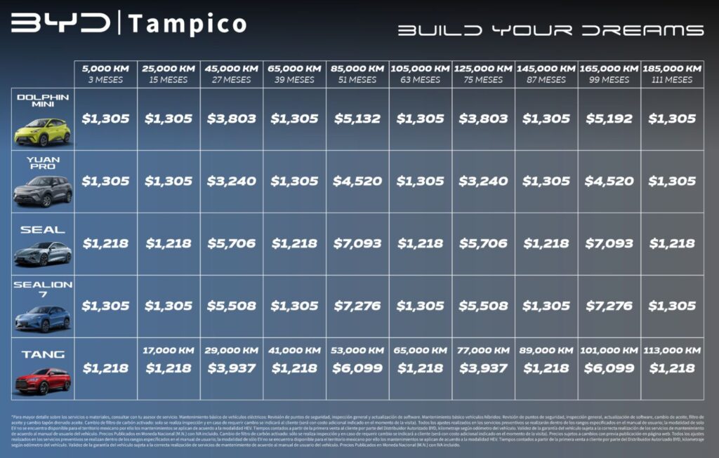 Servicios y Mantenimiento - BYD Tampico
